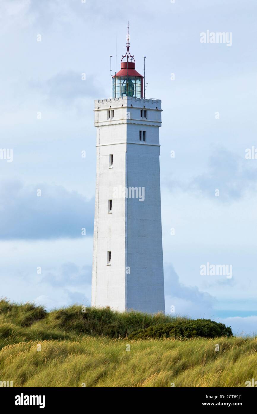 Leuchtturm von Blavand an der dänischen Nordseeküste Stockfoto