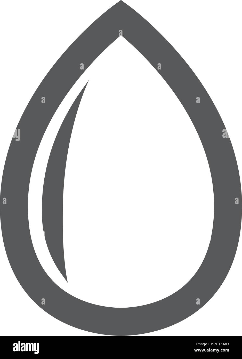 Wassertropfen-Symbol in dickem Umriss. Schwarz-Weiß-Vektorgrafik. Stock Vektor