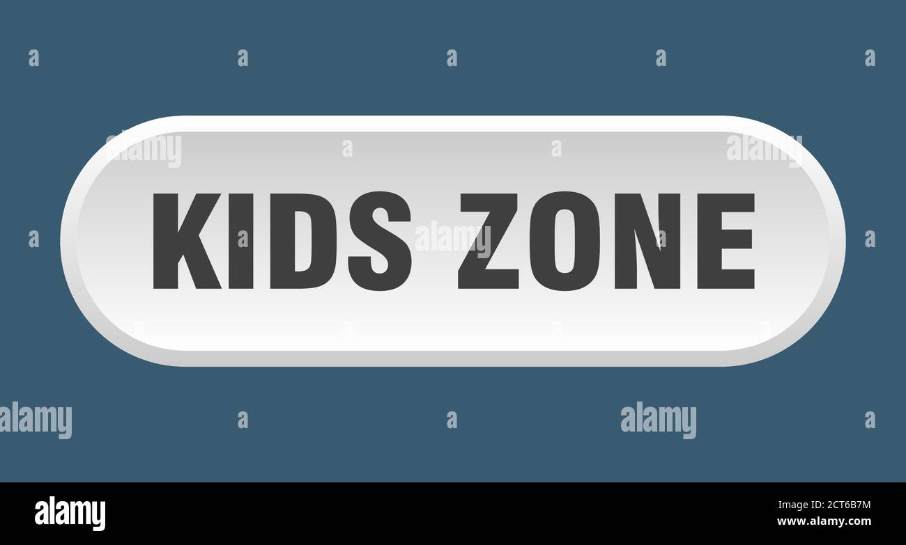 Kids Zone Taste. Abgerundetes Zeichen isoliert auf weißem Hintergrund Stock Vektor