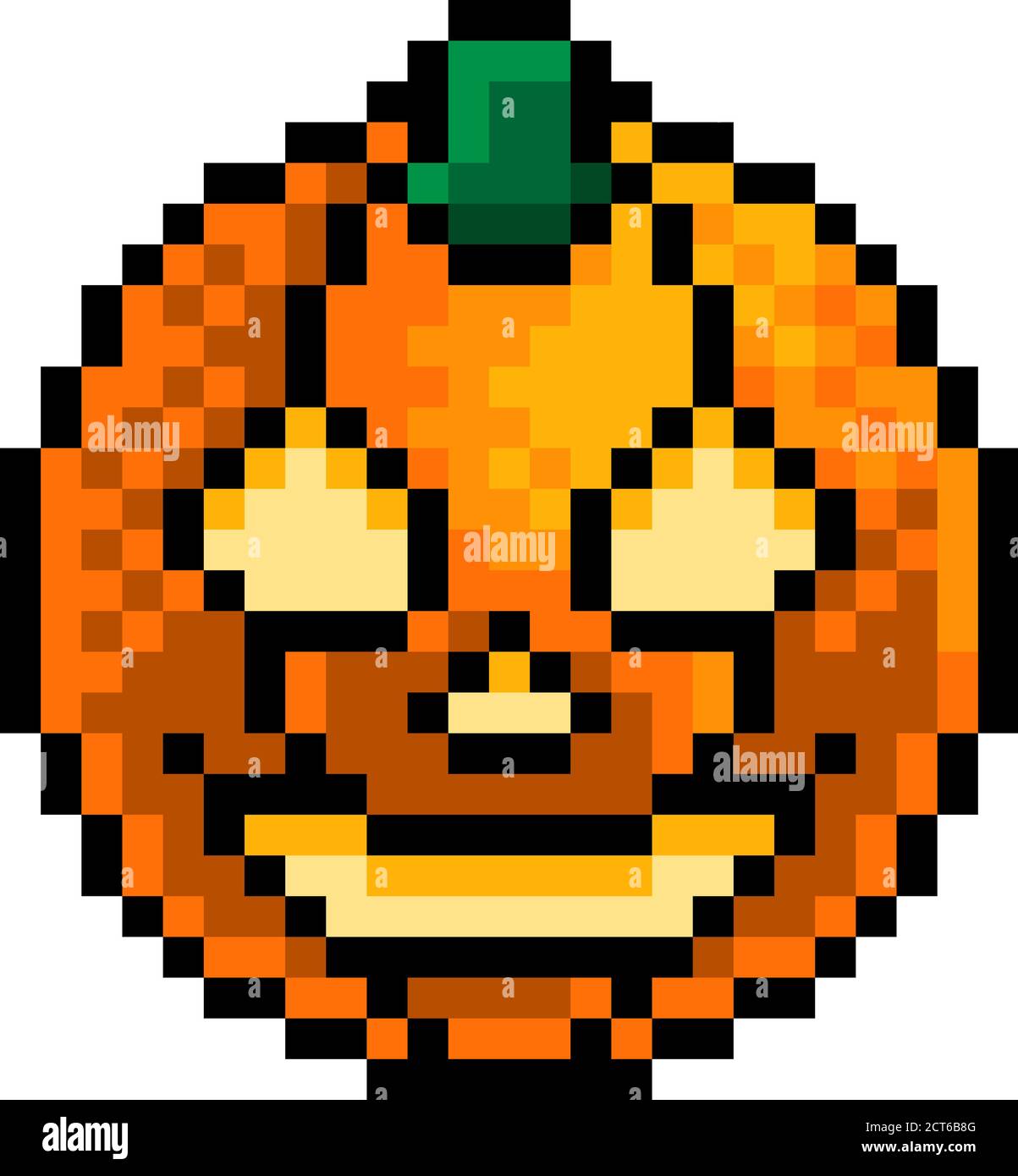 Halloween Kürbis Laterne Pixel Art Spiel Symbol Stock Vektor