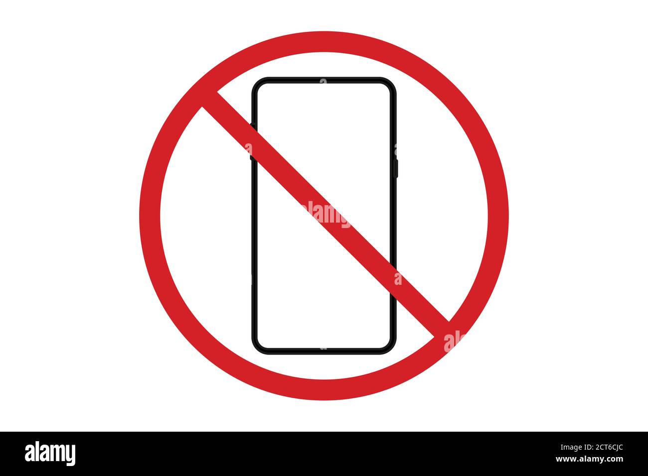Kein Telefonschild auf weißem Hintergrund. Stock Vektor