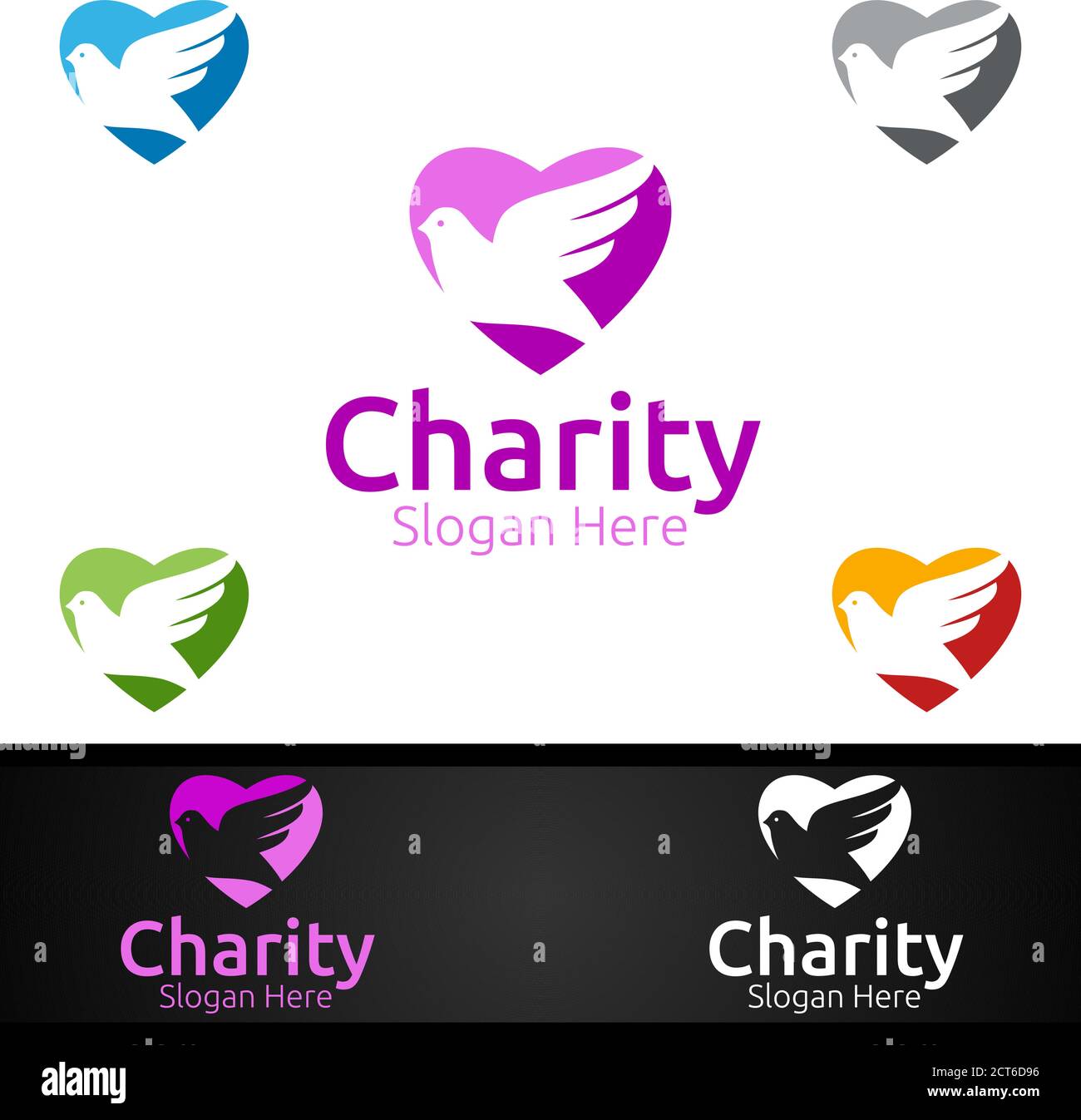 Dove helfende Hand Charity Foundation Kreatives Logo für freiwillige Kirche Oder Charity Spende Design Stock Vektor