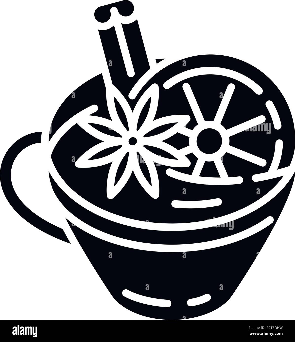 Glühwein, schwarzes Glyphen-Symbol Stock Vektor