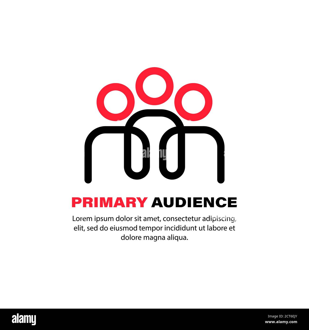 Symbol für primäre Zielgruppe. Geschäftskonzept. Gruppe von Personen. Vektor auf isoliertem weißem Hintergrund. EPS 10. Stock Vektor