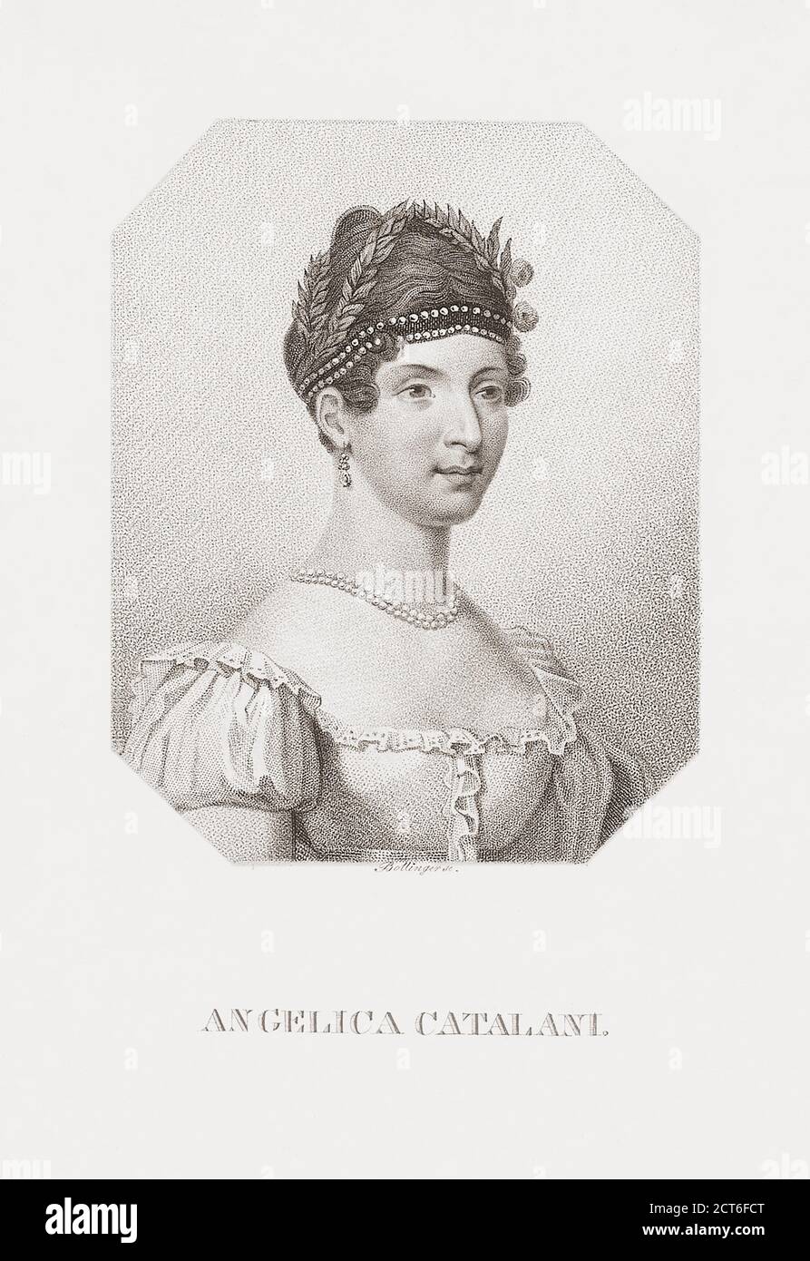 Angelica Catalani, 1780 – 1849. Italienische Opernsängerin. Nach einem Werk des deutschen Künstlers Friedrich Wilhelm Bollinger aus dem 19. Jahrhundert. Stockfoto