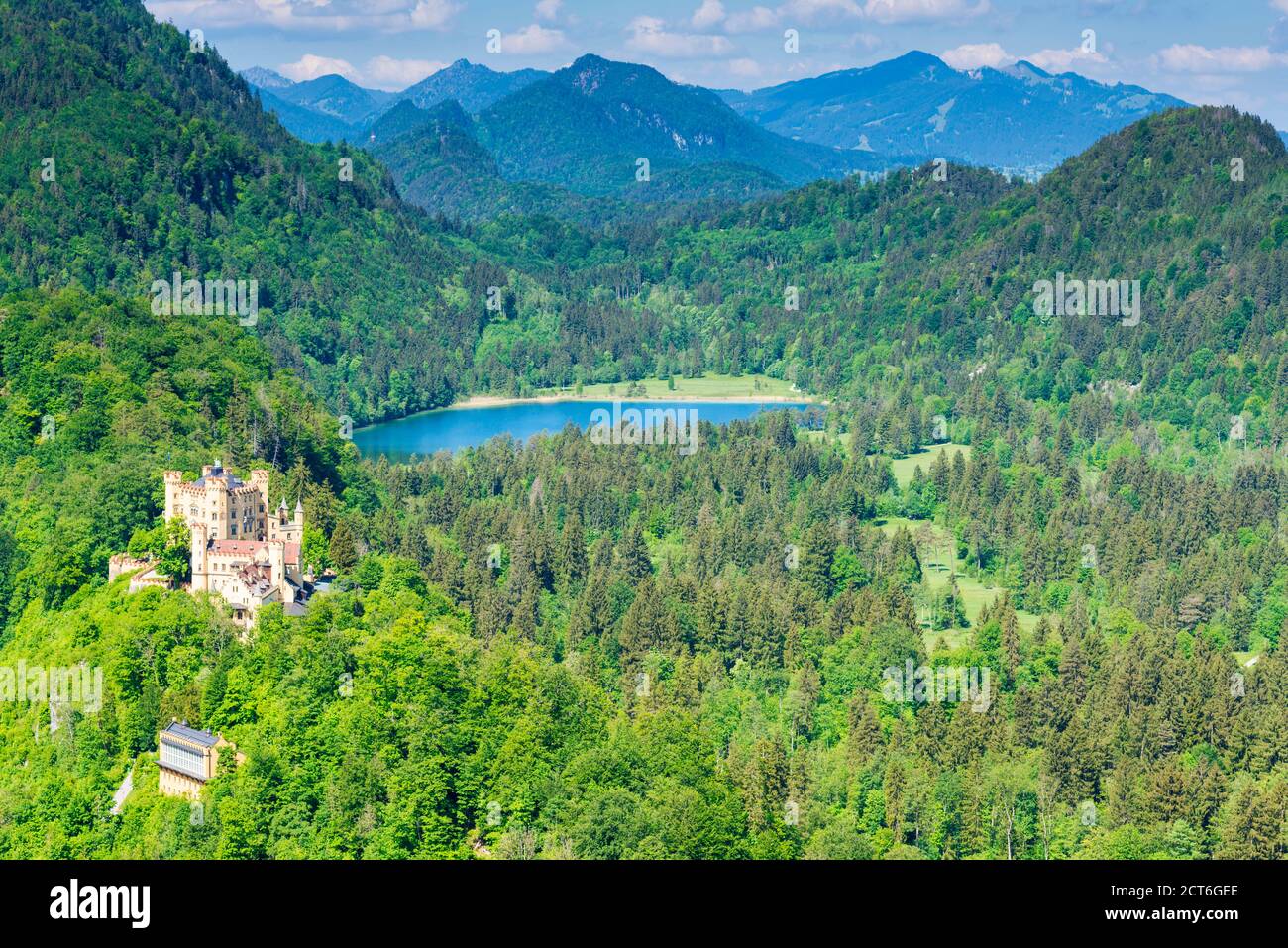 Schloss Hohenschwangau, Romantik Straße, Ostallbräu, Bayern, Deutschland, Europa Stockfoto