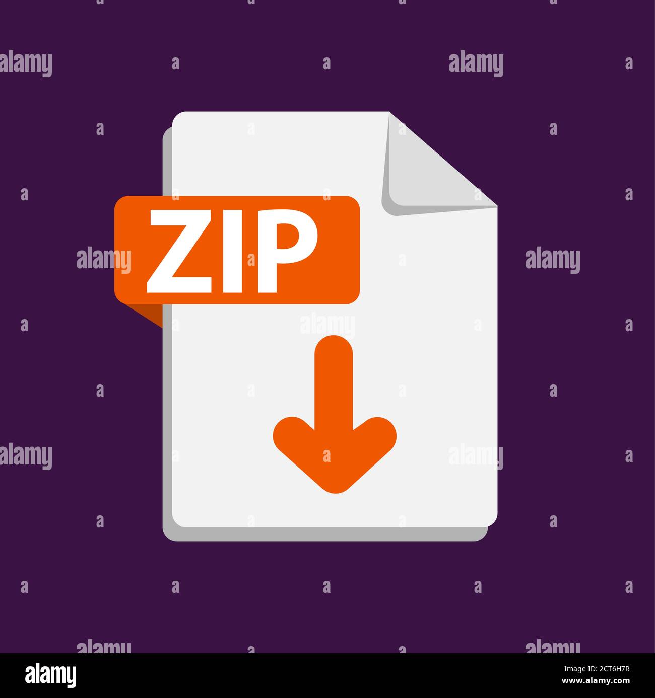 Vektorgrafik Orange Symbol ZIP. Dateiformaterweiterungen Symbol. Flaches Design. Stock Vektor