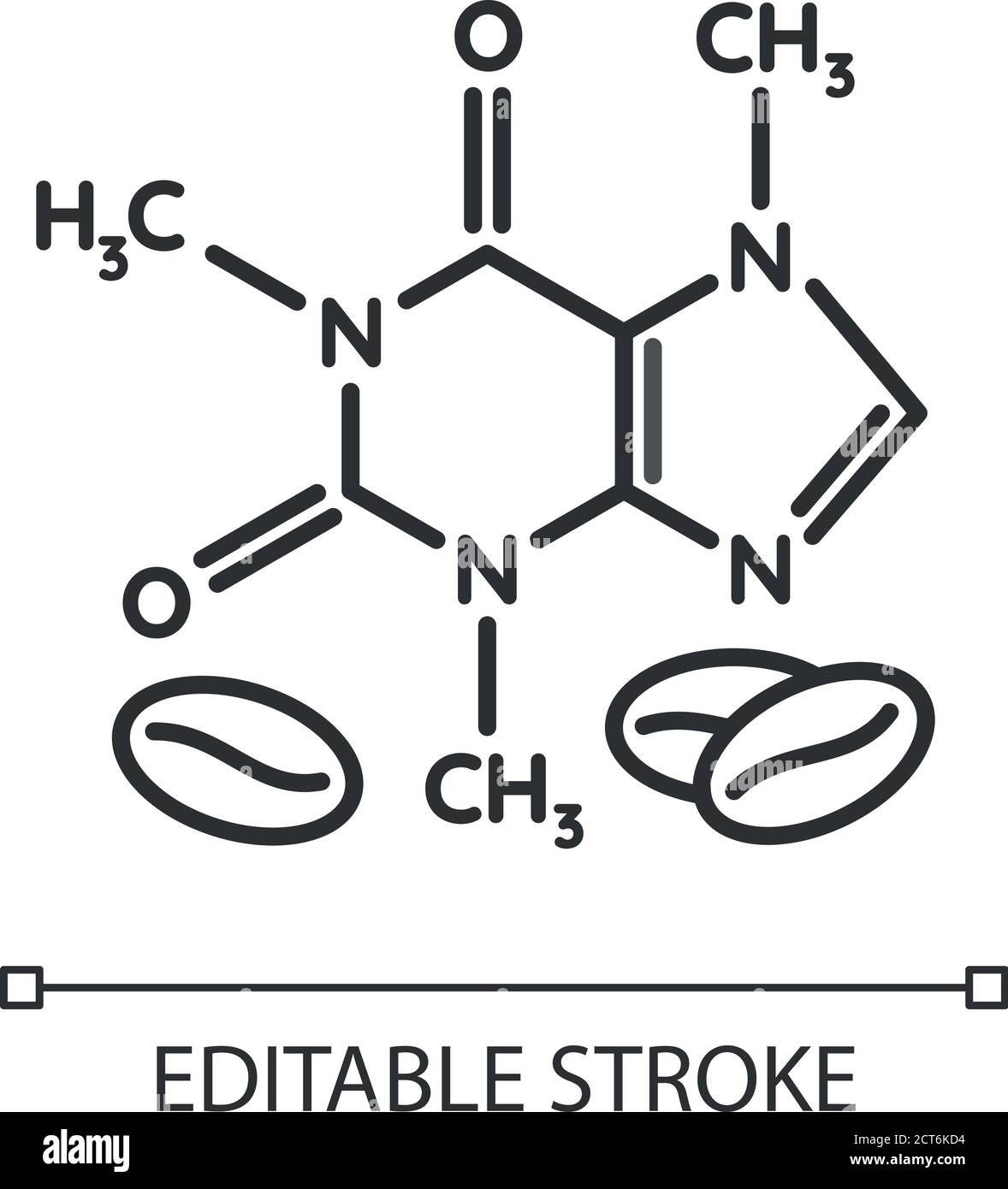 Lineares Koffein-Symbol Stock Vektor