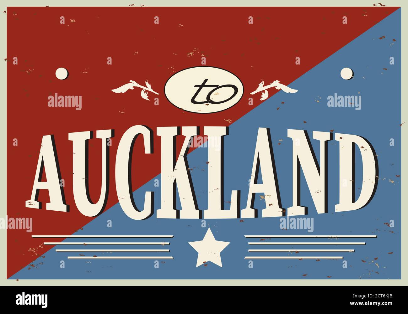 Willkommen bei Auckland Neuseeland Tourismus Abzeichen oder Label Aufkleber. Isoliert auf Weiß. Urlaubseinzelhandelsprodukt für Print oder Web. Stock Vektor