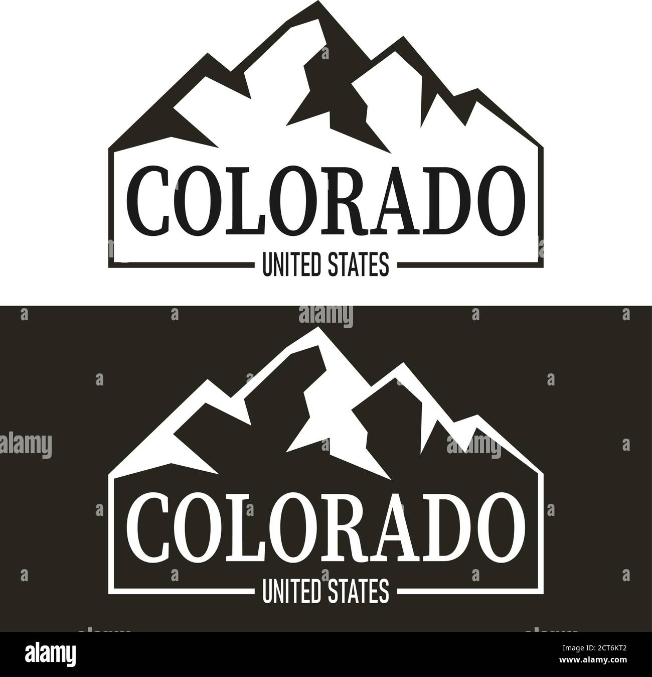 Colorado-Druck. T-Shirt-Print-Design auf weißem Hintergrund Stock Vektor