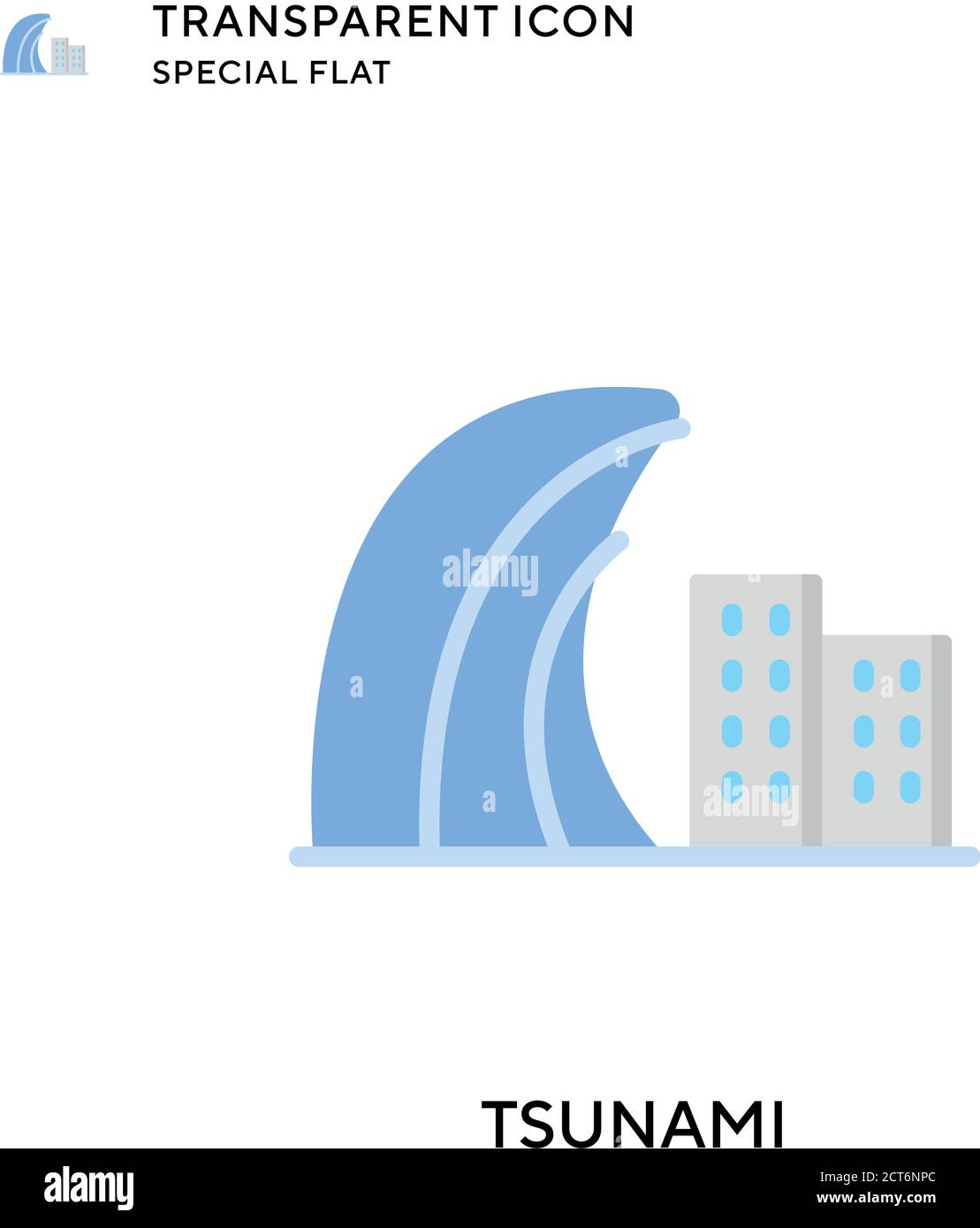 Symbol für Tsunami-Vektor. Flache Illustration. Vektor EPS 10. Stock Vektor