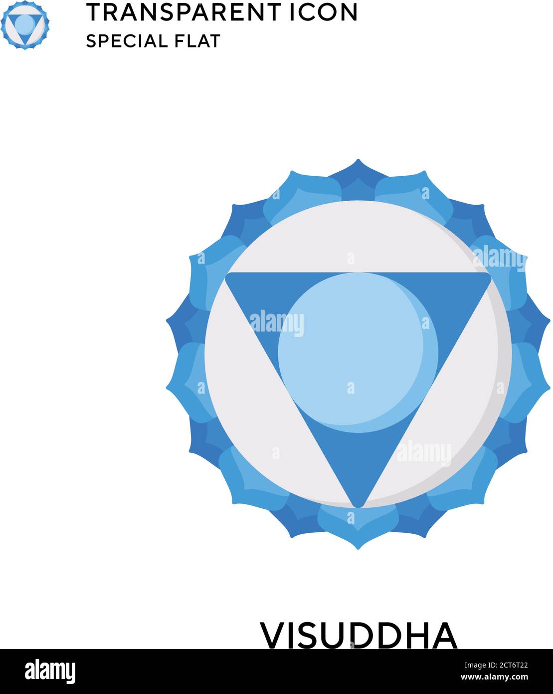 Vektorsymbol „Visuddha“. Flache Illustration. Vektor EPS 10. Stock Vektor
