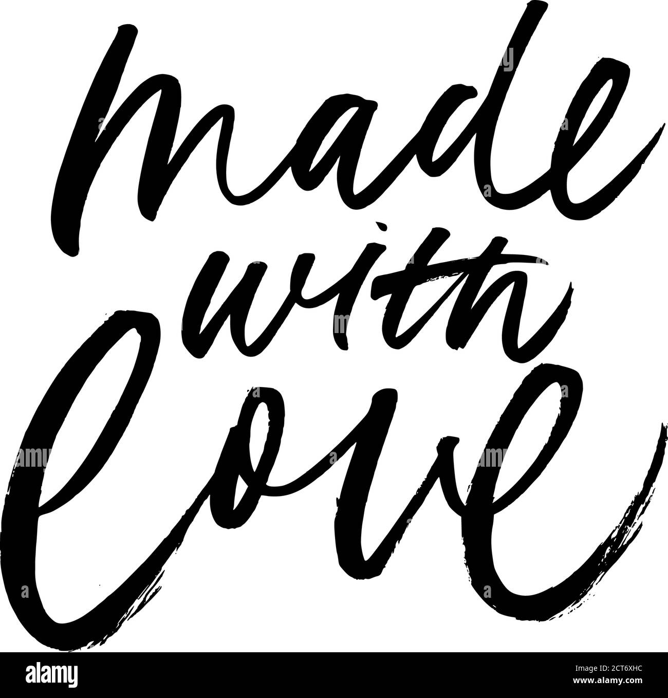 Hergestellt mit Love-Schriftzug für handgefertigte Ware. Stock Vektor