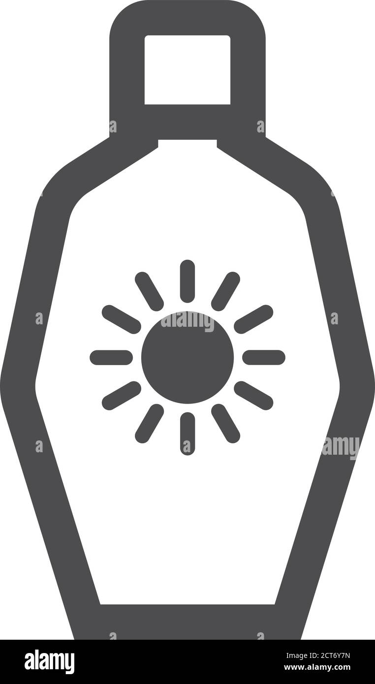 Lotion Tube Icon in dicken Umriss Stil. Schwarz-Weiß-Vektorgrafik. Stock Vektor