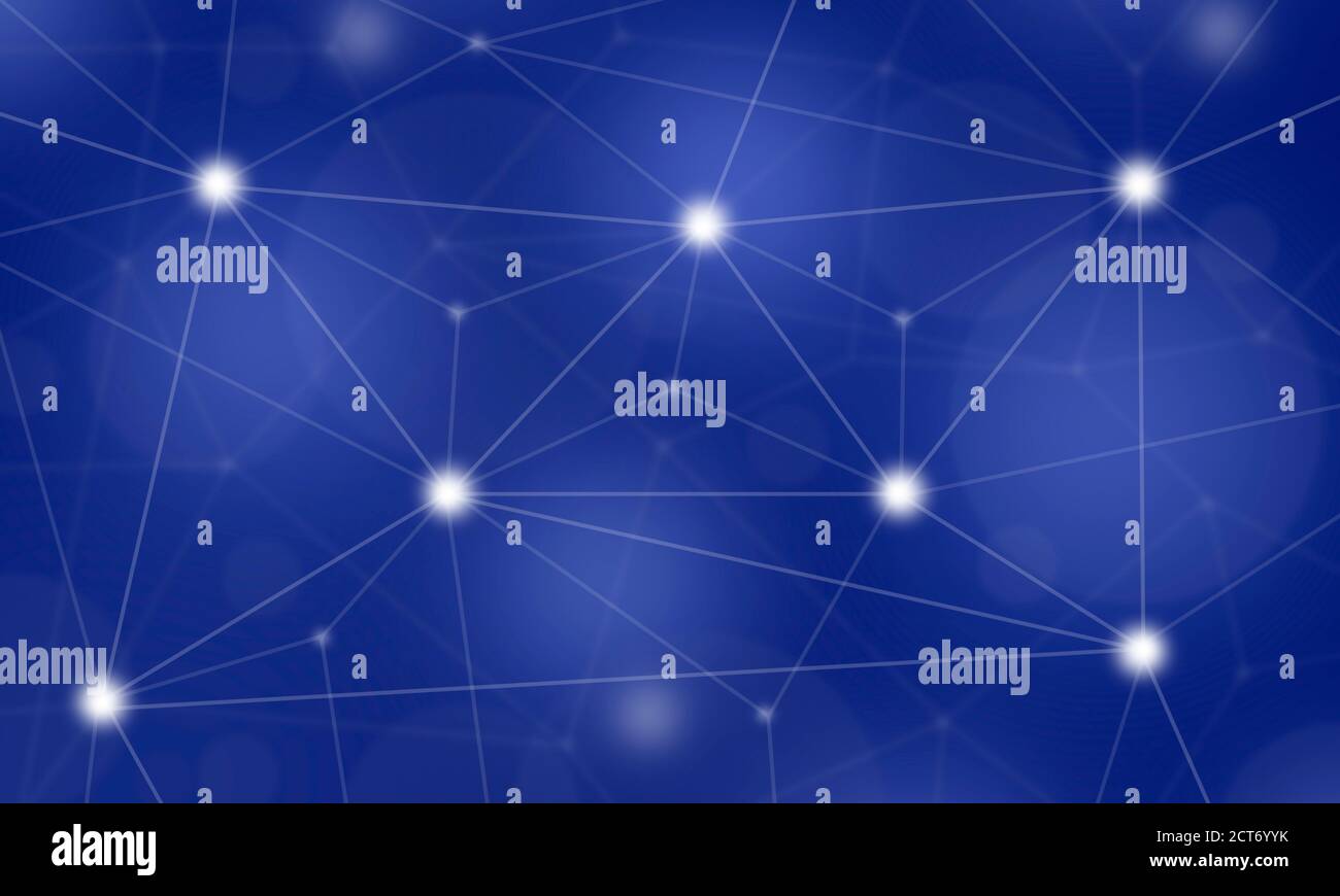 Abstraktes Technologiekonzept blauer Hintergrund mit geschwungenen Linien Stockfoto
