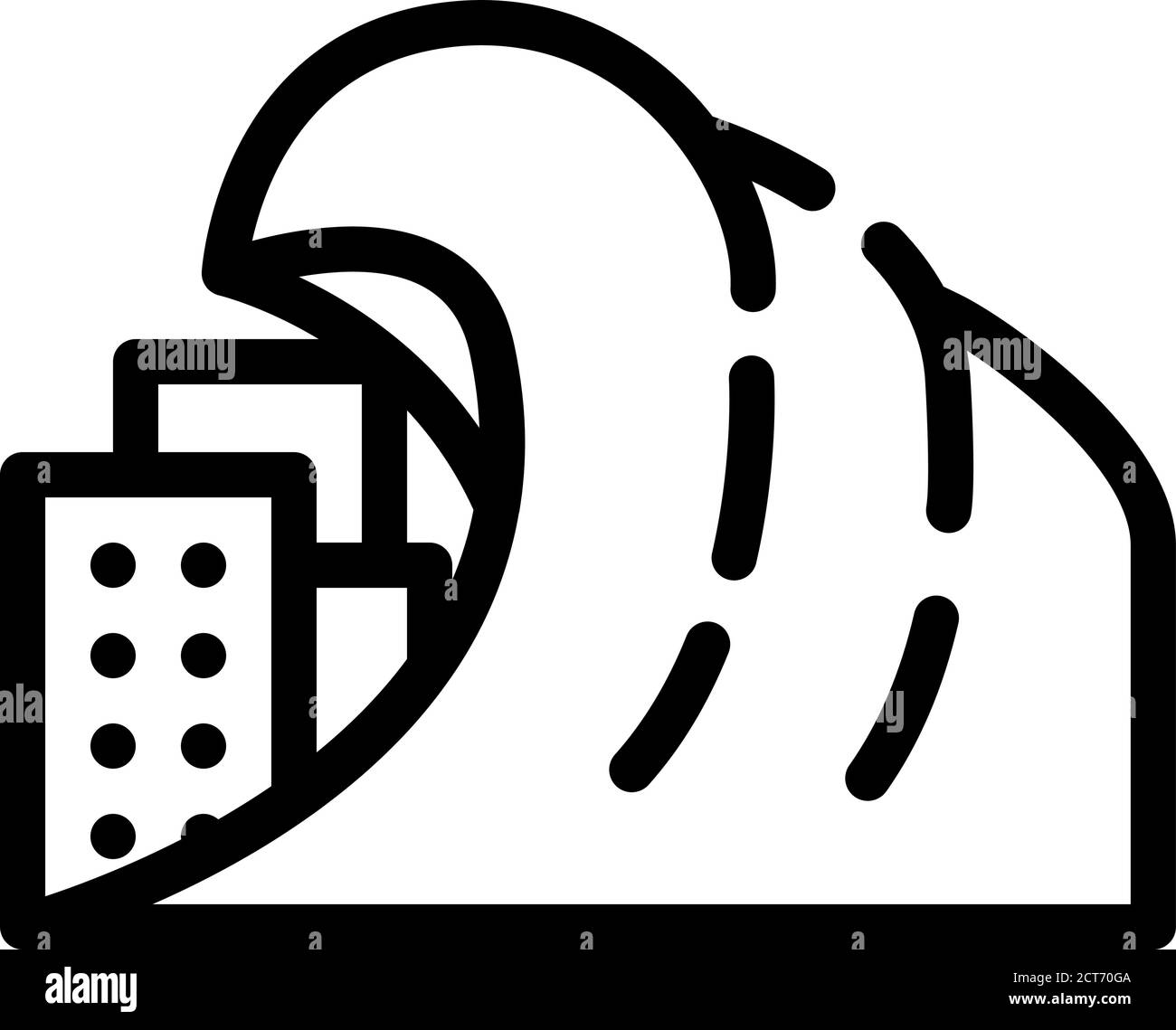 Abbildung des Symbols für Tsunami-Problemlinie Stock Vektor