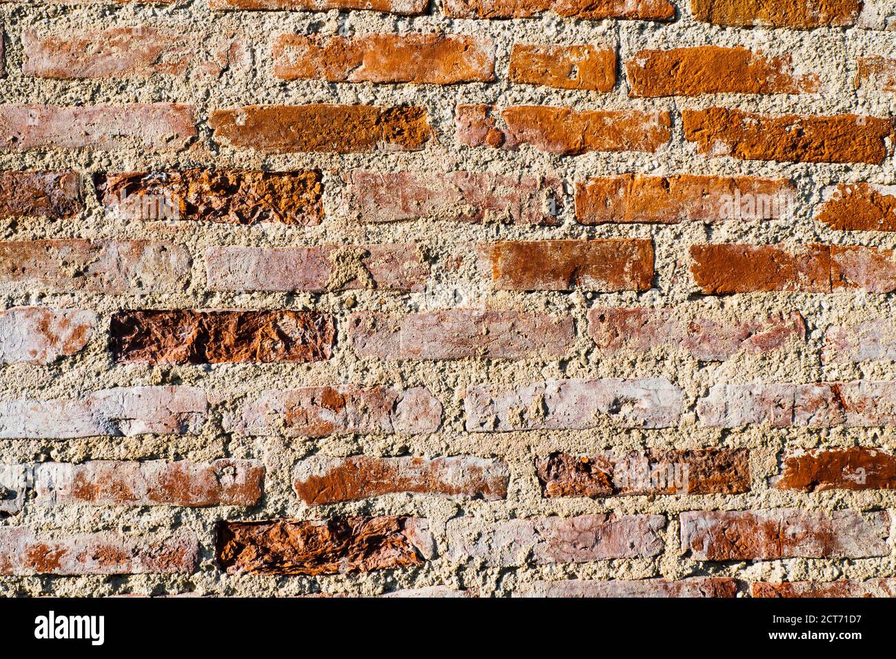 Strukturierter Marmorhintergrund der alten Ziegelwand. Abstrakte Alte Ziegelwand Stockfoto