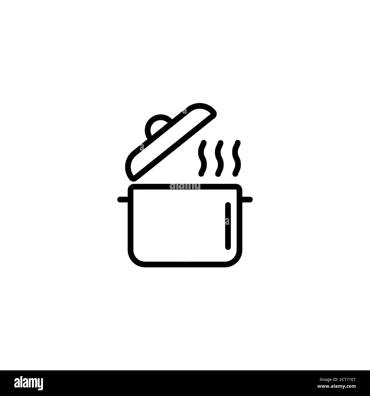 Symbol für die Kochpfanne. Töpfe auf weißem Hintergrund isoliert. Schild Küchenausstattung. Restaurant-Symbol. EPS 10. Stock Vektor