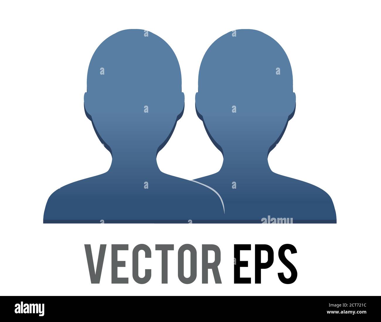 Der Vektor dunkelblau Silhouette Köpfe von zwei Menschen Symbol, stellen Benutzer Stock Vektor