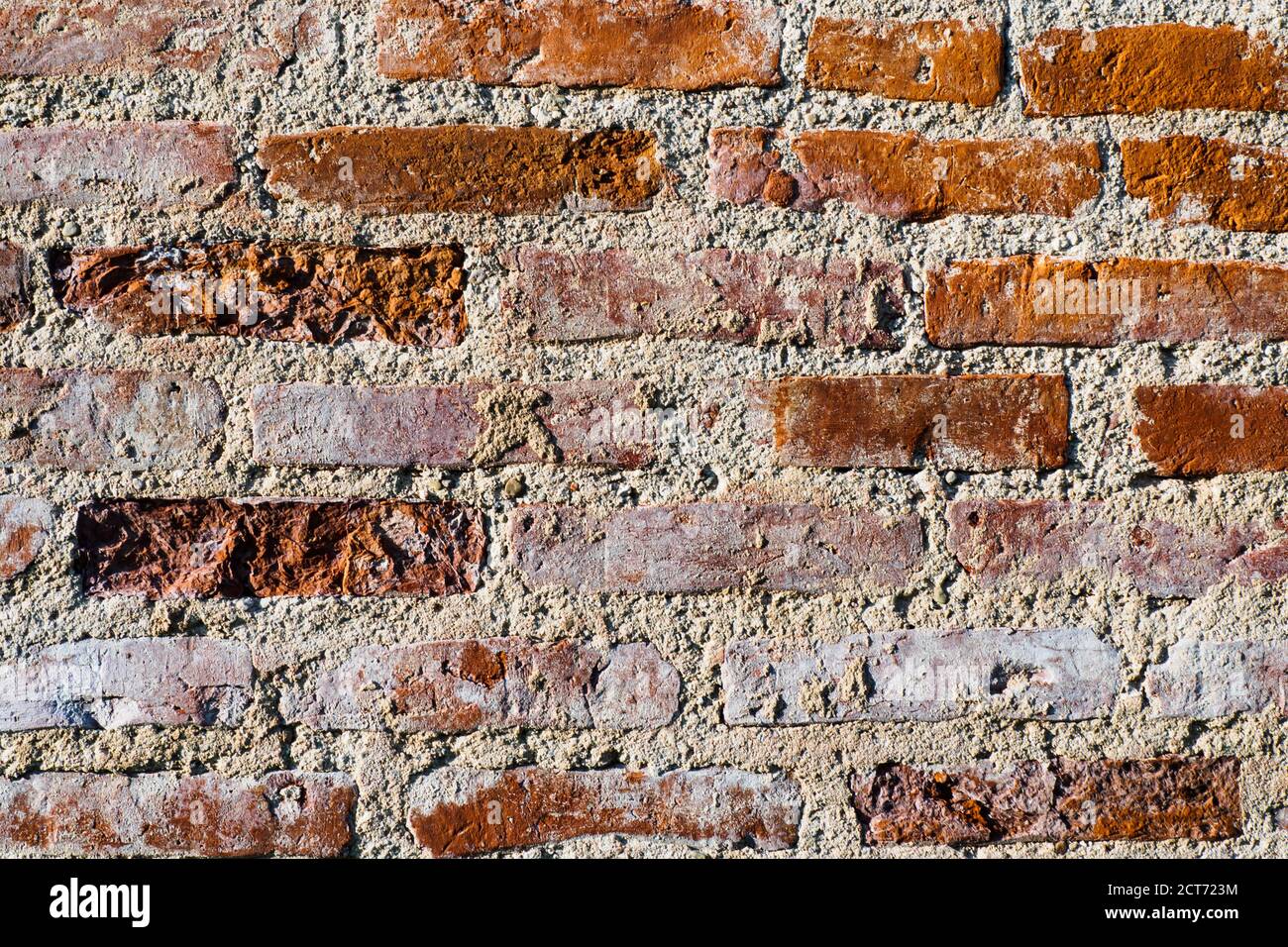 Abstrakte Ziegelwand Oberfläche. Strukturierter Marmorhintergrund der alten Ziegelwand Stockfoto