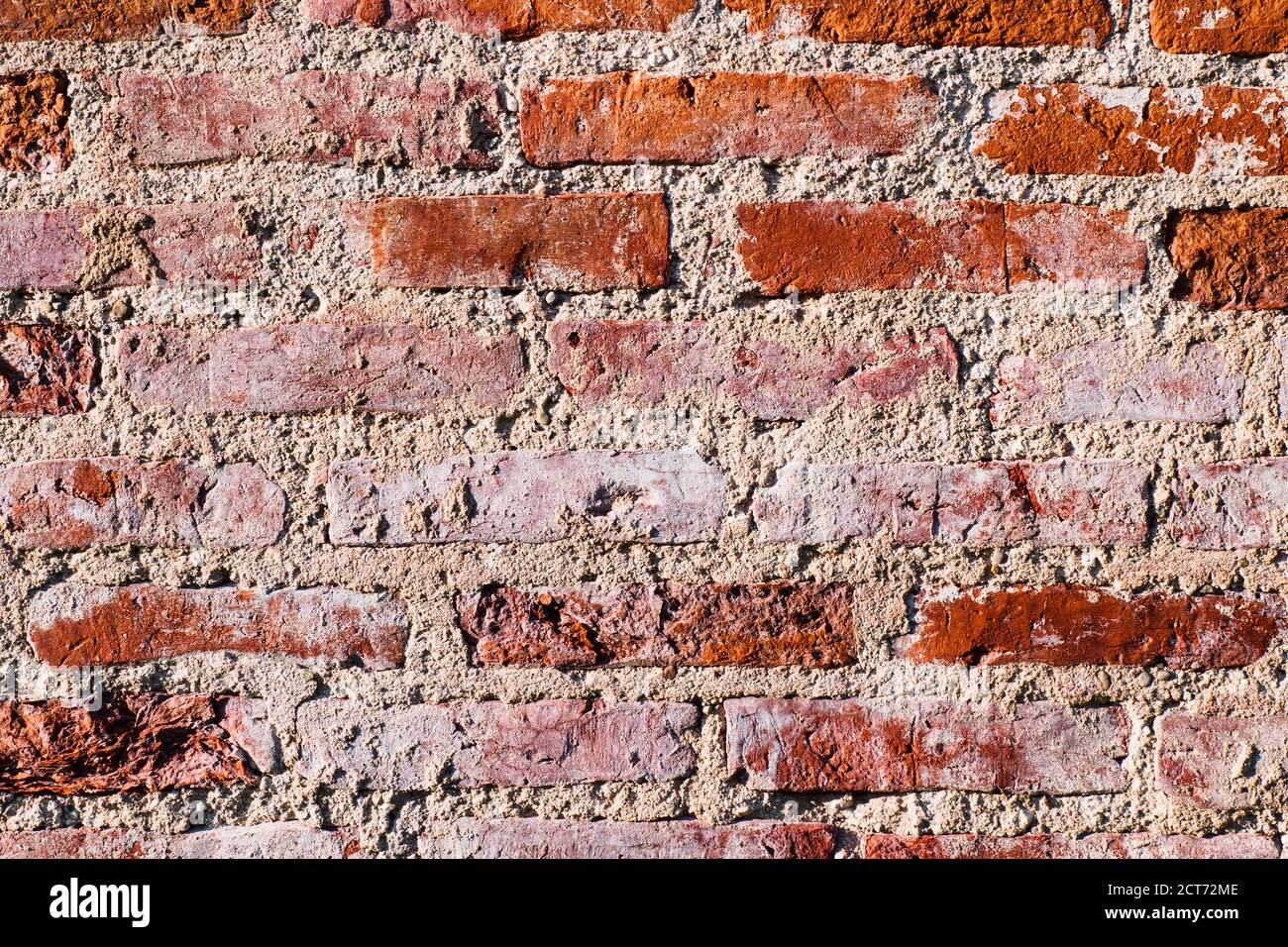 Strukturierter Marmorhintergrund der alten Ziegelwand. Abstrakte Ziegelwand Oberfläche Stockfoto