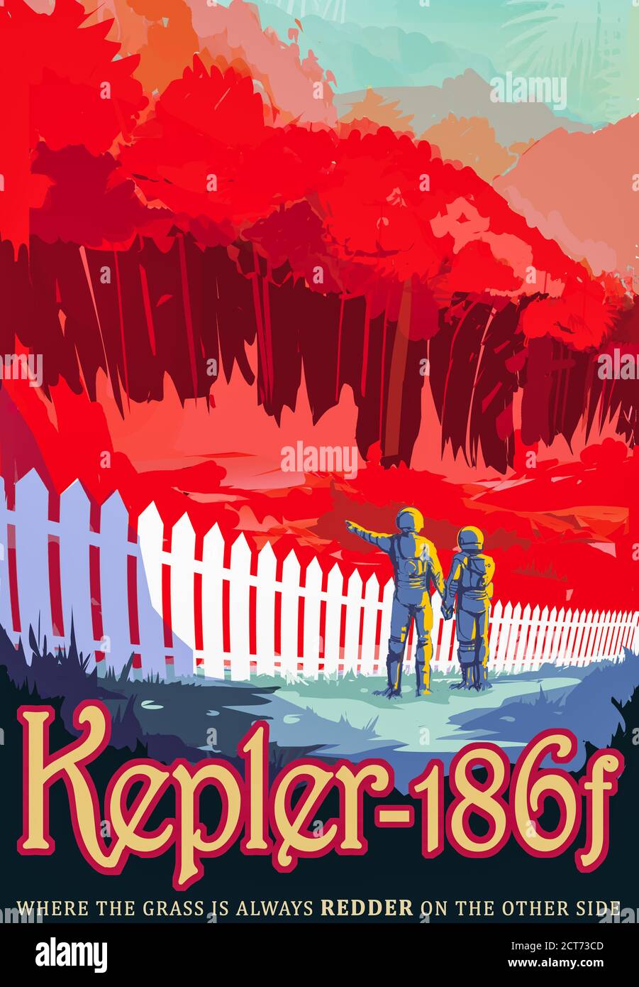 Kepler-186f: Visionen der zukünftigen Raumfahrt-Plakate erstellt von NASA,s Jet Propulsion Laboratory. Stockfoto