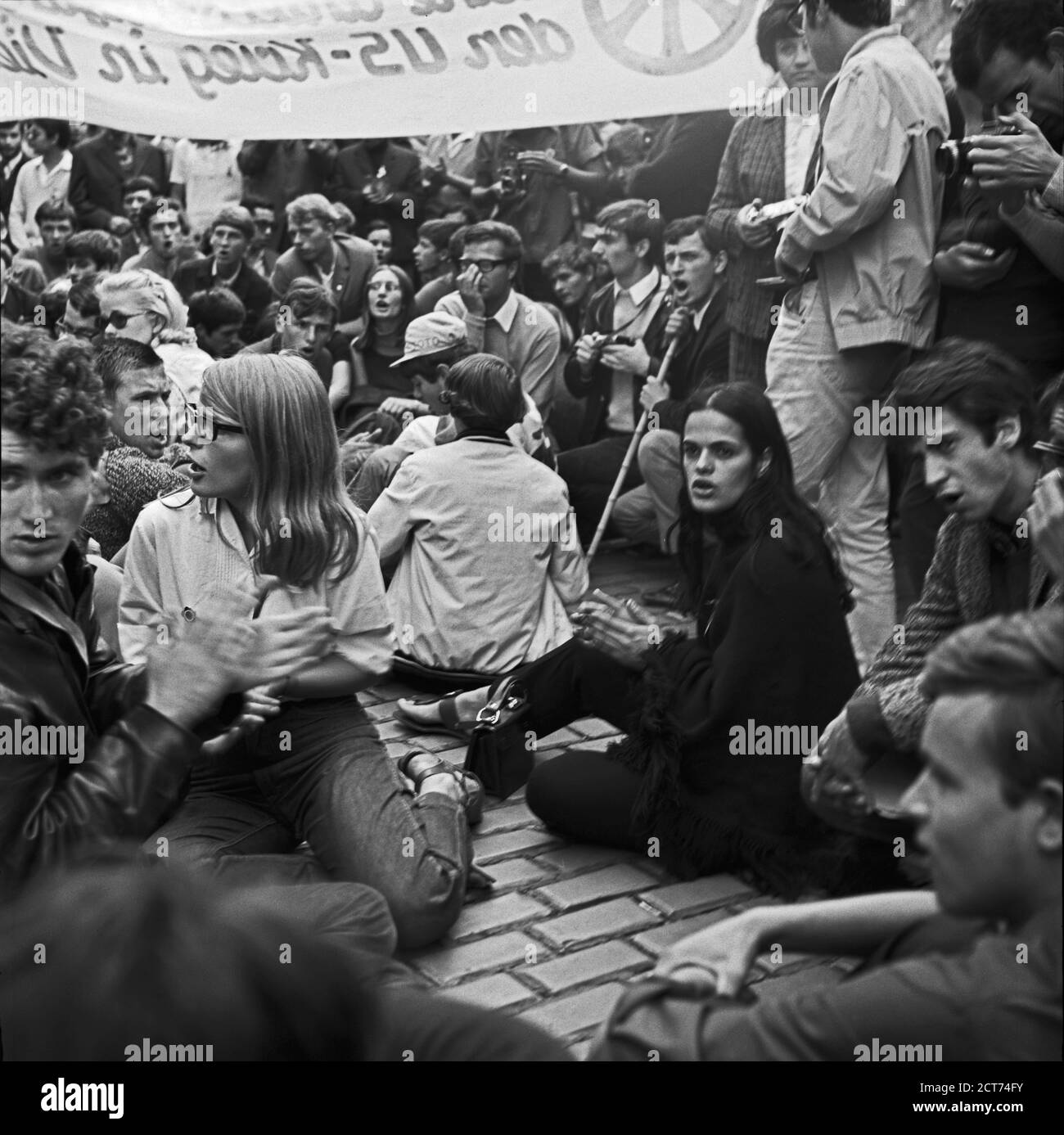 IX Weltfestival der Jugend und der Studenten, 28. Juli6. August 1968, Sofia, Bulgarien. Protest