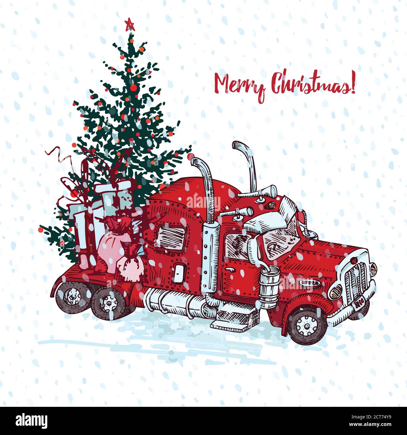 Stonehouse Collection Weihnachtskarten – Klassischer Roter LKW, 18 Karten Mit Umschlägen, USA Hergestellt