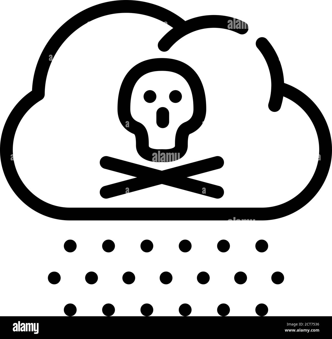 Symbol für Säureregen Linie Vektorsymbol Illustration Stock Vektor