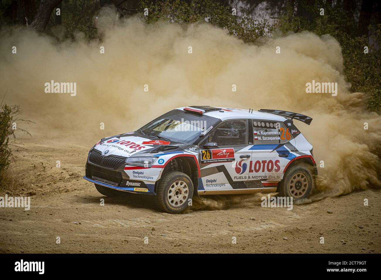 26 Kajetan KAJETANOWICZ (pol), Maciej SZCZEPANIAK (pol), SKODA FabiaWRC 3, Aktion während der Rallye Türkei 2020, 5. Runde des FIA WRC Champ 2020 Stockfoto