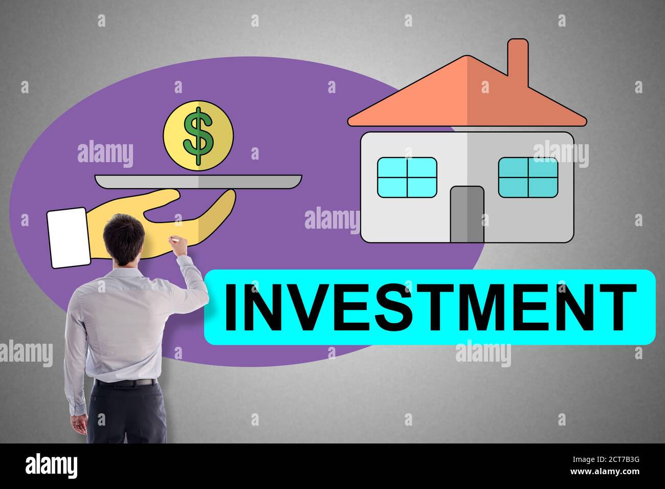 Anlagekonzept eines Geschäftsmannes Stockfoto