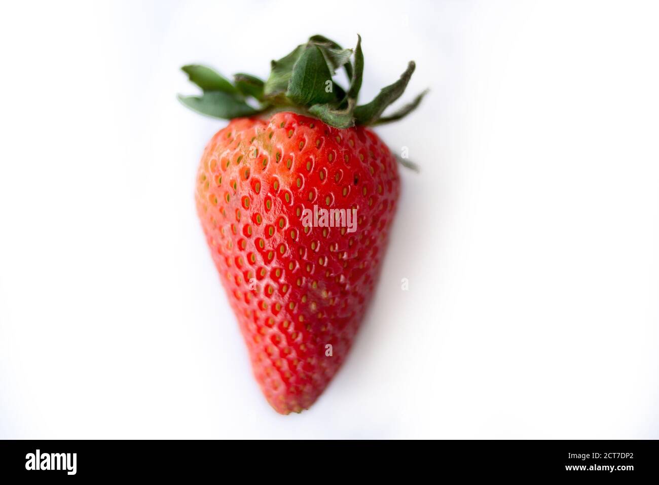 Rote leckere Erdbeere auf weißem Hintergrund Stockfoto