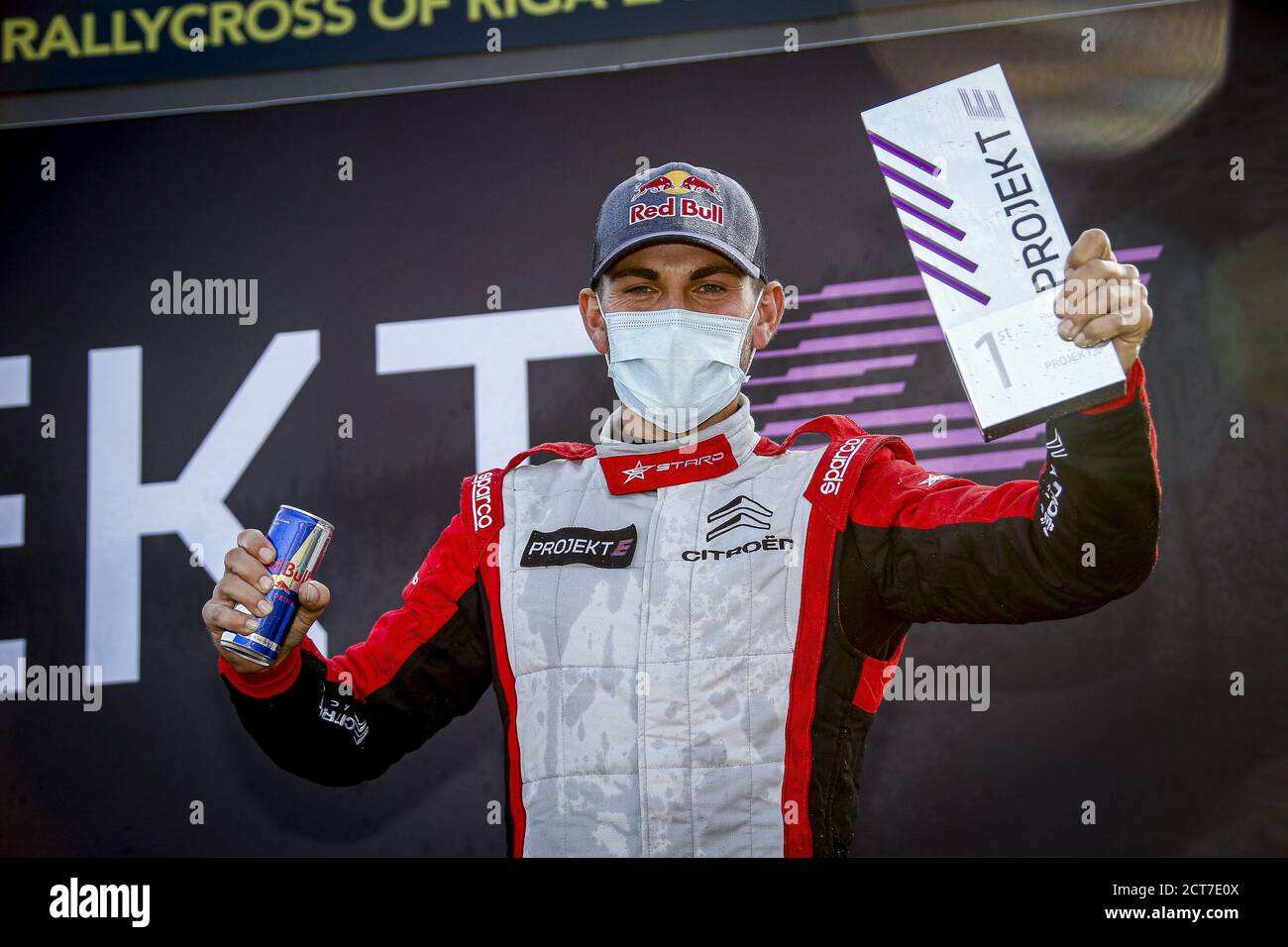 Projekt E, RAYMOND Cyril (FRA), Team Stard (AUT), Ford Fiesta, Action Podium Ambiente während der Neste World RX von Riga-Lettland, 6. Lauf der 2020 Stockfoto