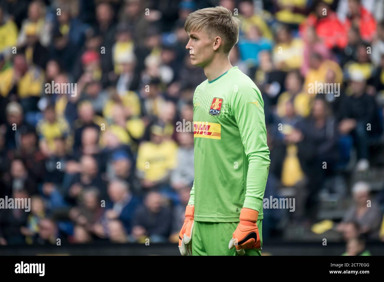 Brondby, Dänemark. April 2018. Torwart Alex Runarsson vom FC Nordsjaelland gesehen während der ALKA Superliga Spiel zwischen Brondby IF und FC Nordsjaelland im Brondby Stadion in Brondby. (Foto: Gonzales Photo - Kim M. Leland). Stockfoto