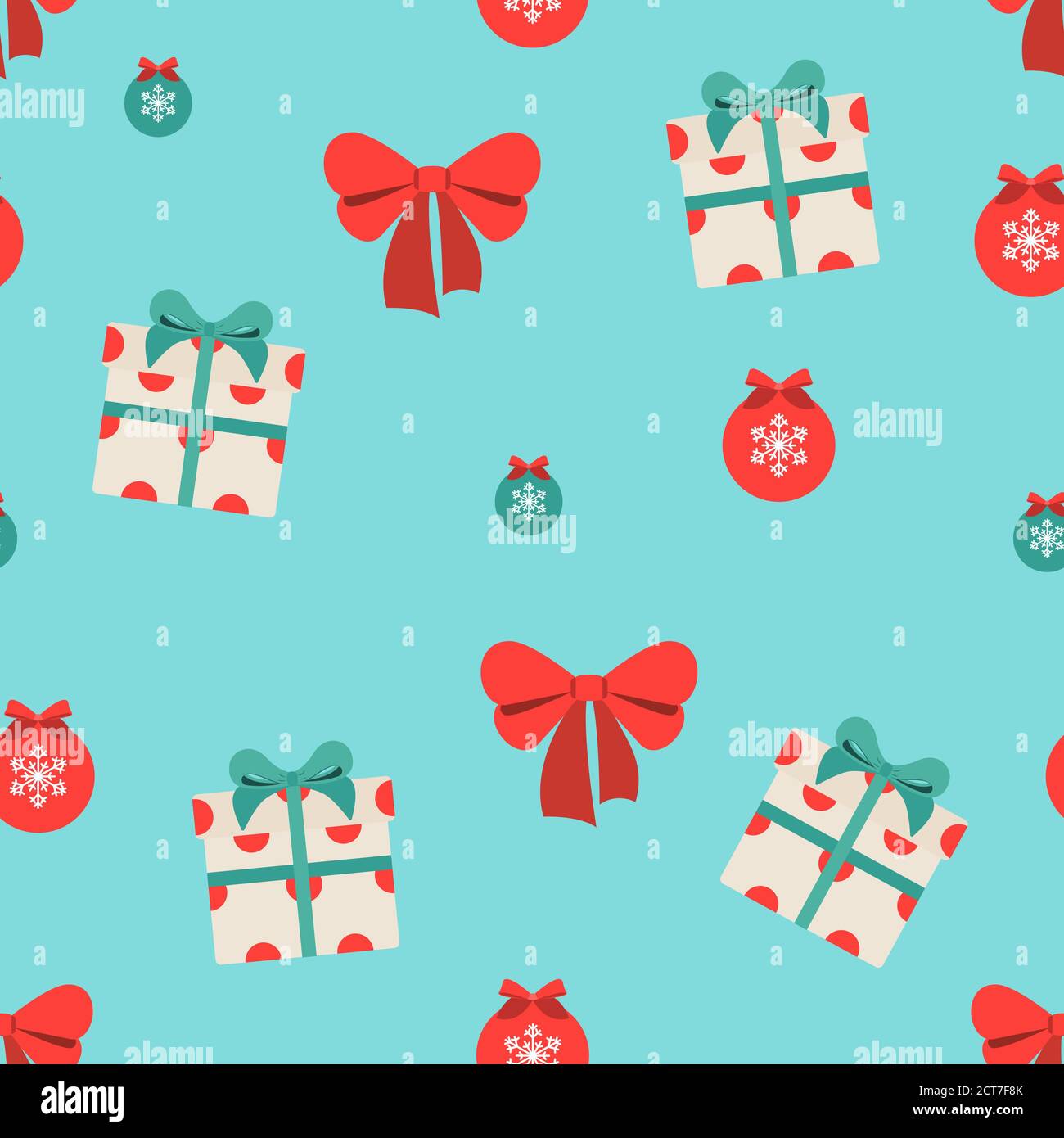 Weihnachts-Symbole Geschenkpapier in flachem Design Stock Vektor