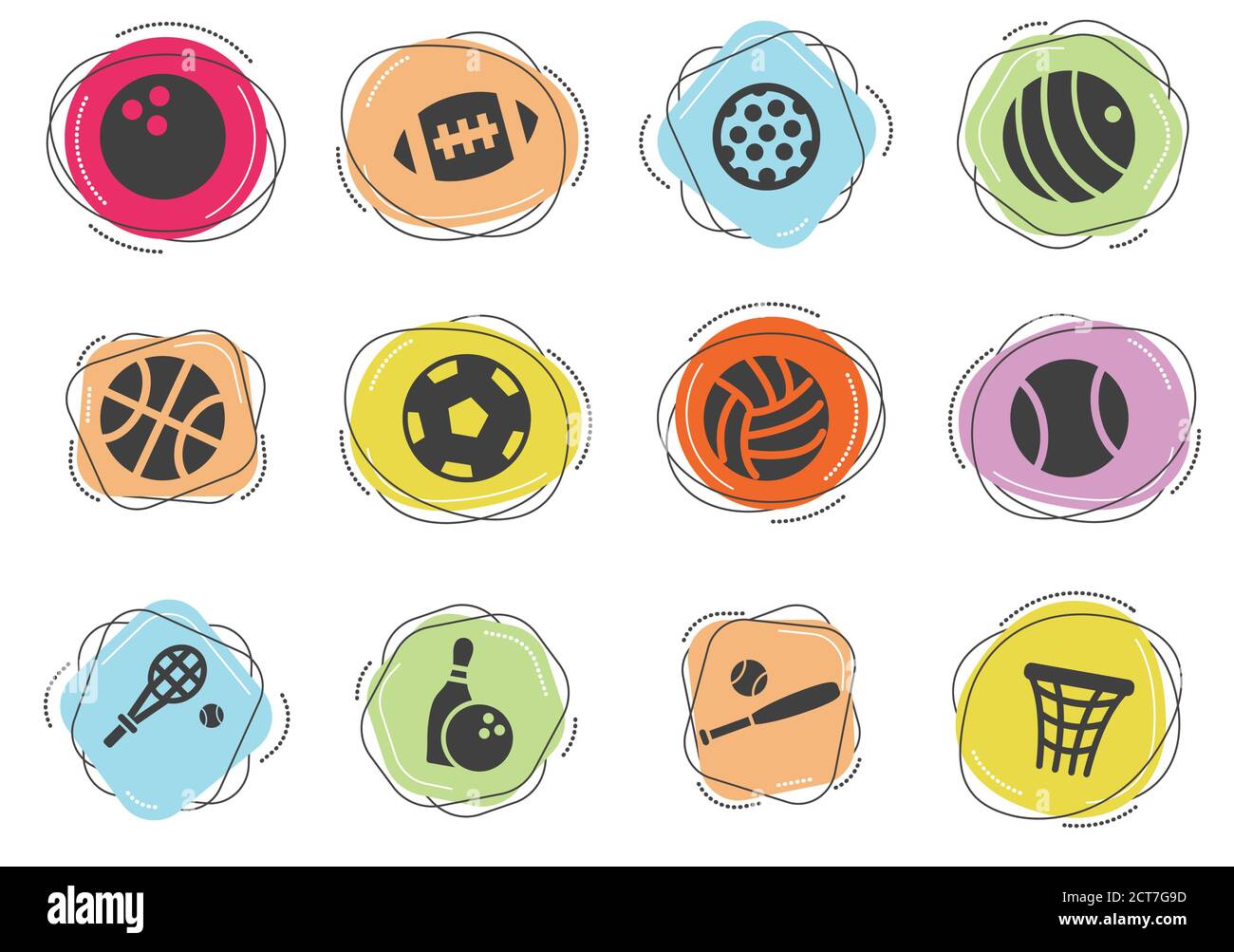 Sport Bälle Icon Set Stock Vektor