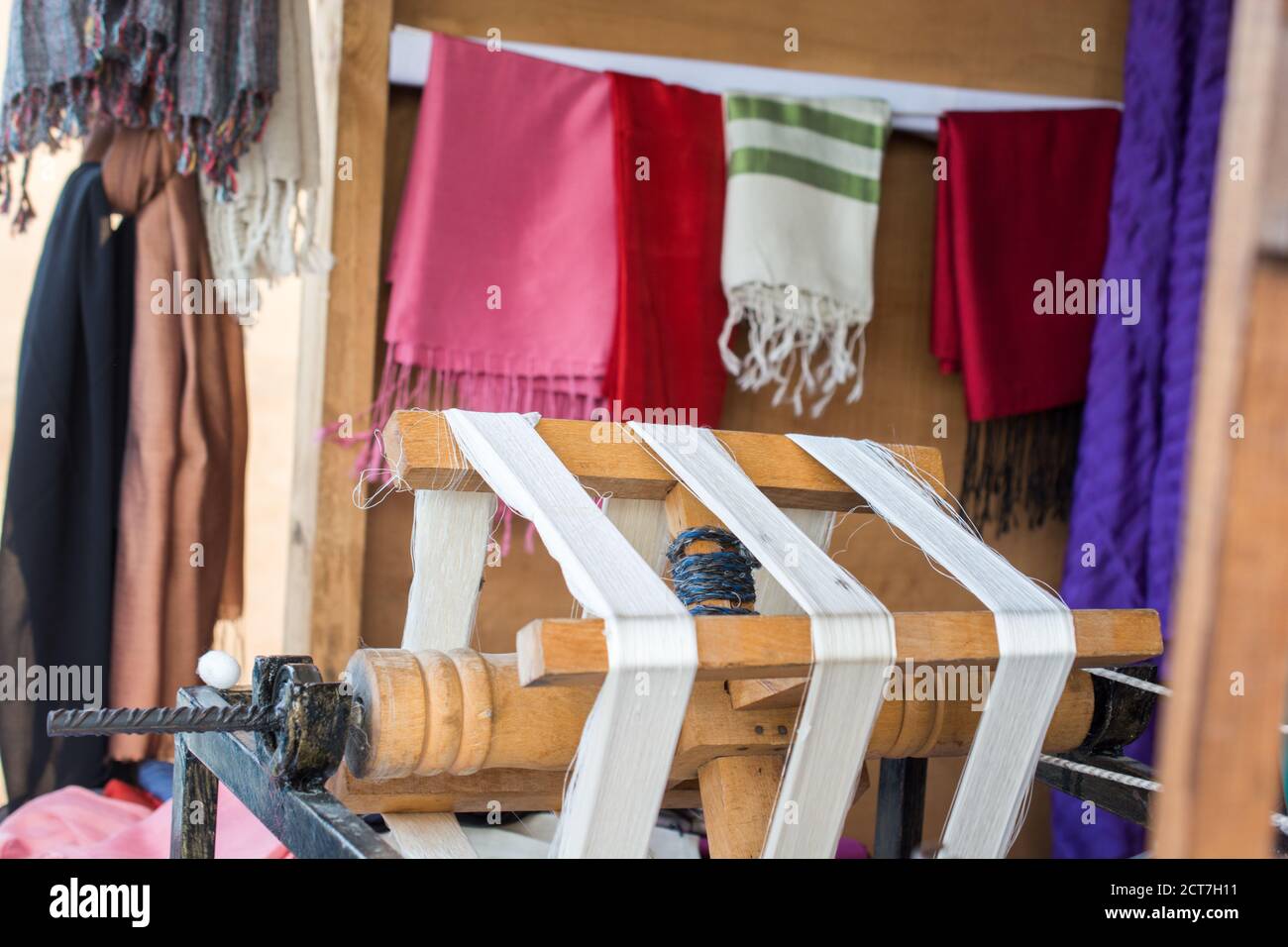 Fabrik der Seidenweberei Stockfoto