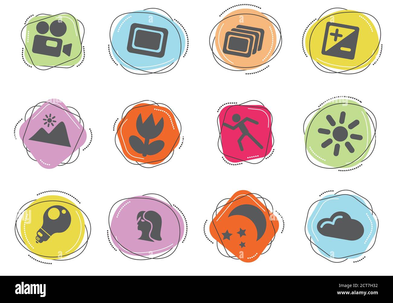 Modi des Foto-Silhouette-Icons Stock Vektor