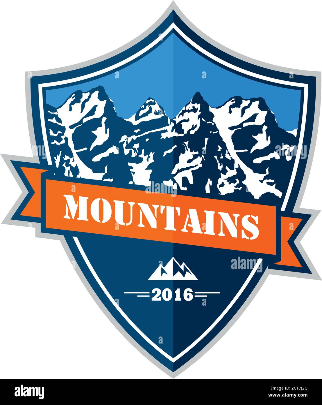 Logo des Vector Mountains Emblem Stock Vektor