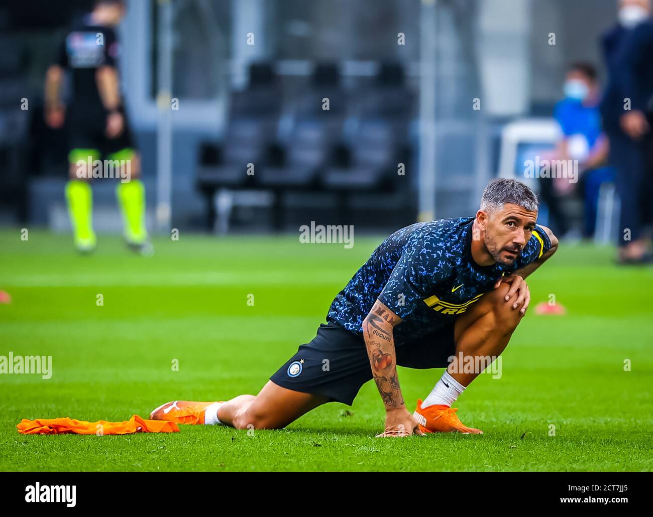 Aleksandar Kolarov vom FC Internazionale während der Vorsaison des Freundschaftstitelauf 2020/21 zwischen FC Internazionale gegen AC Pisa 1909 am San Siro Stadion Stockfoto