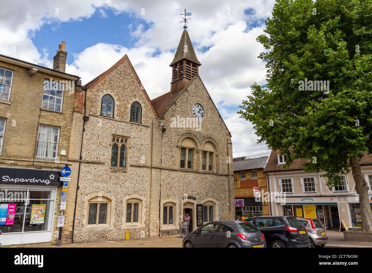 Moyse's Hall Museum, Museum seit 1899, in einem mittelalterlichen Gebäude, das die frühe Geschichte der Stadt dokumentiert, Cornhill, Bury St Edmunds, Suffolk, Großbritannien. Stockfoto