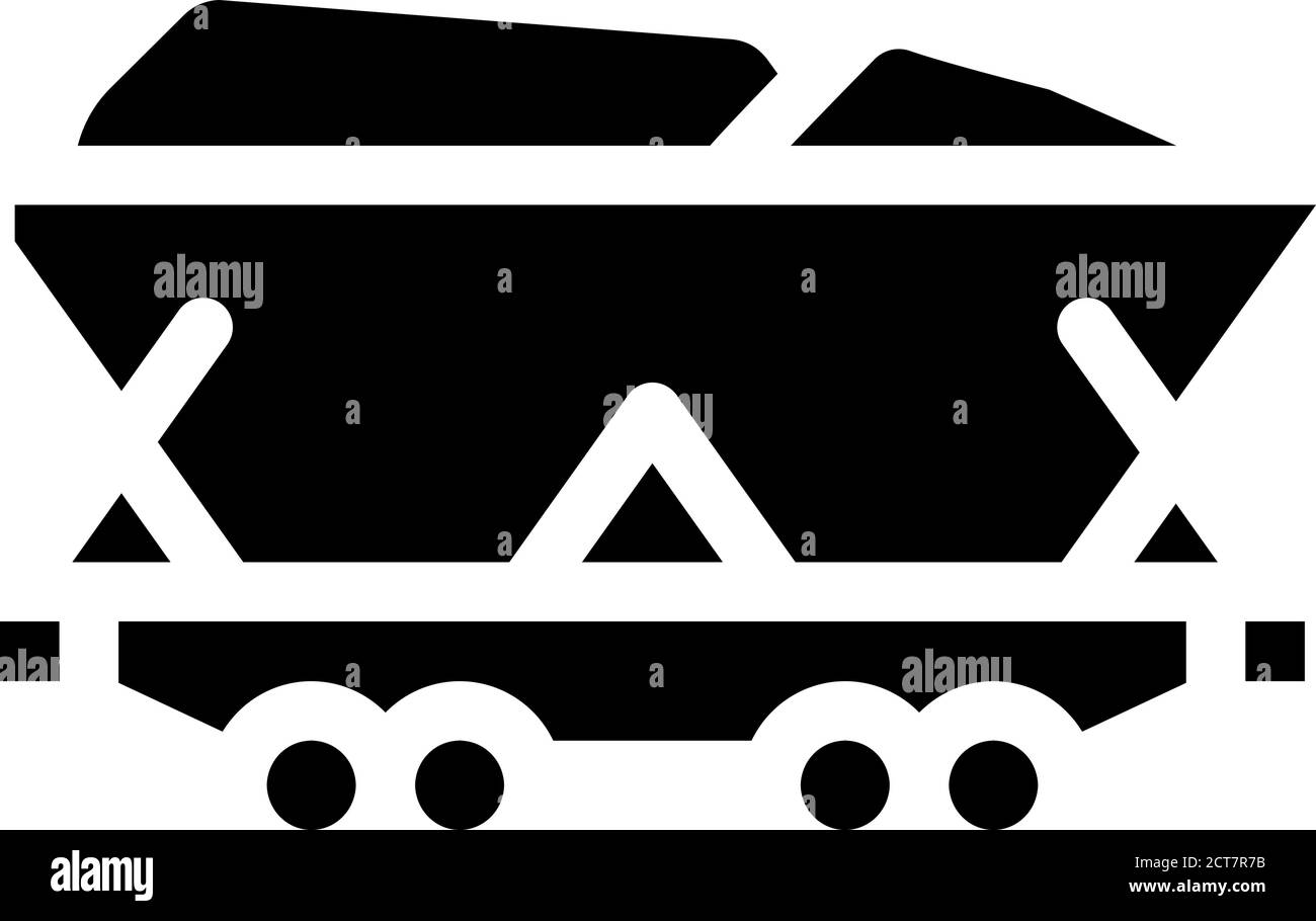 Bergbau Kohle Glyphe Symbol Vektor Symbol Illustration Stock Vektor