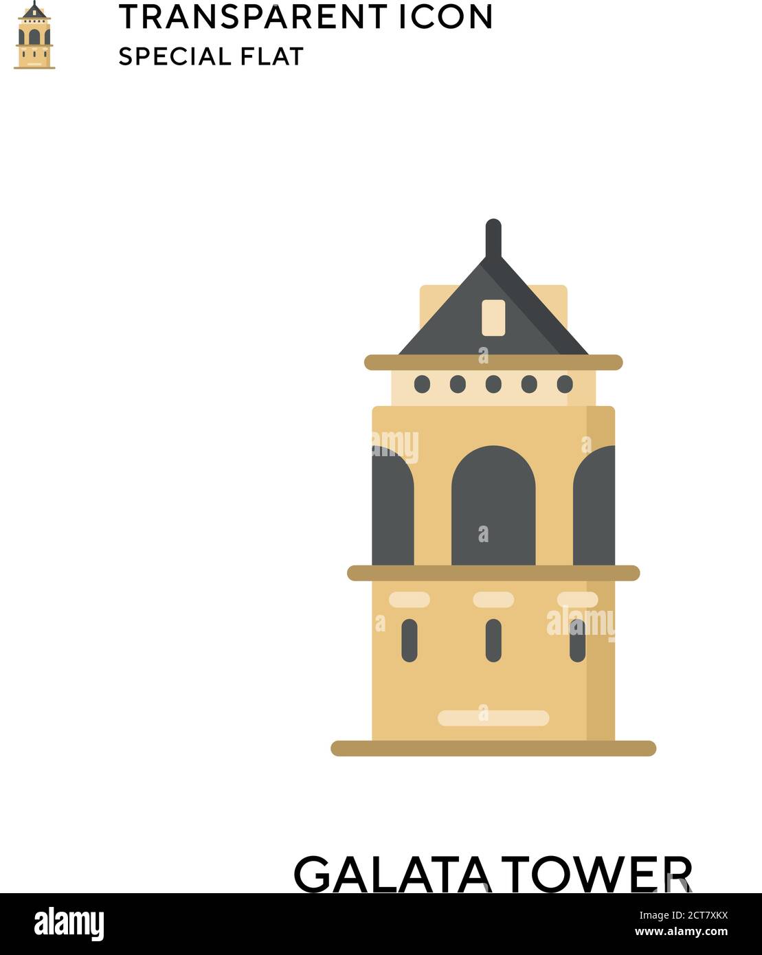 Galata Tower-Vektor-Symbol. Flache Illustration. Vektor EPS 10. Stock Vektor