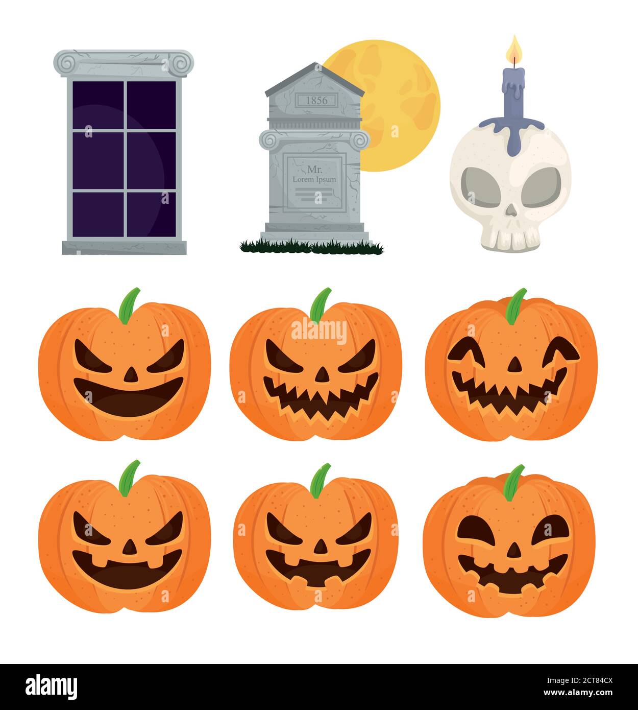 Happy halloween Ikonen Set Dekoration Stock Vektor