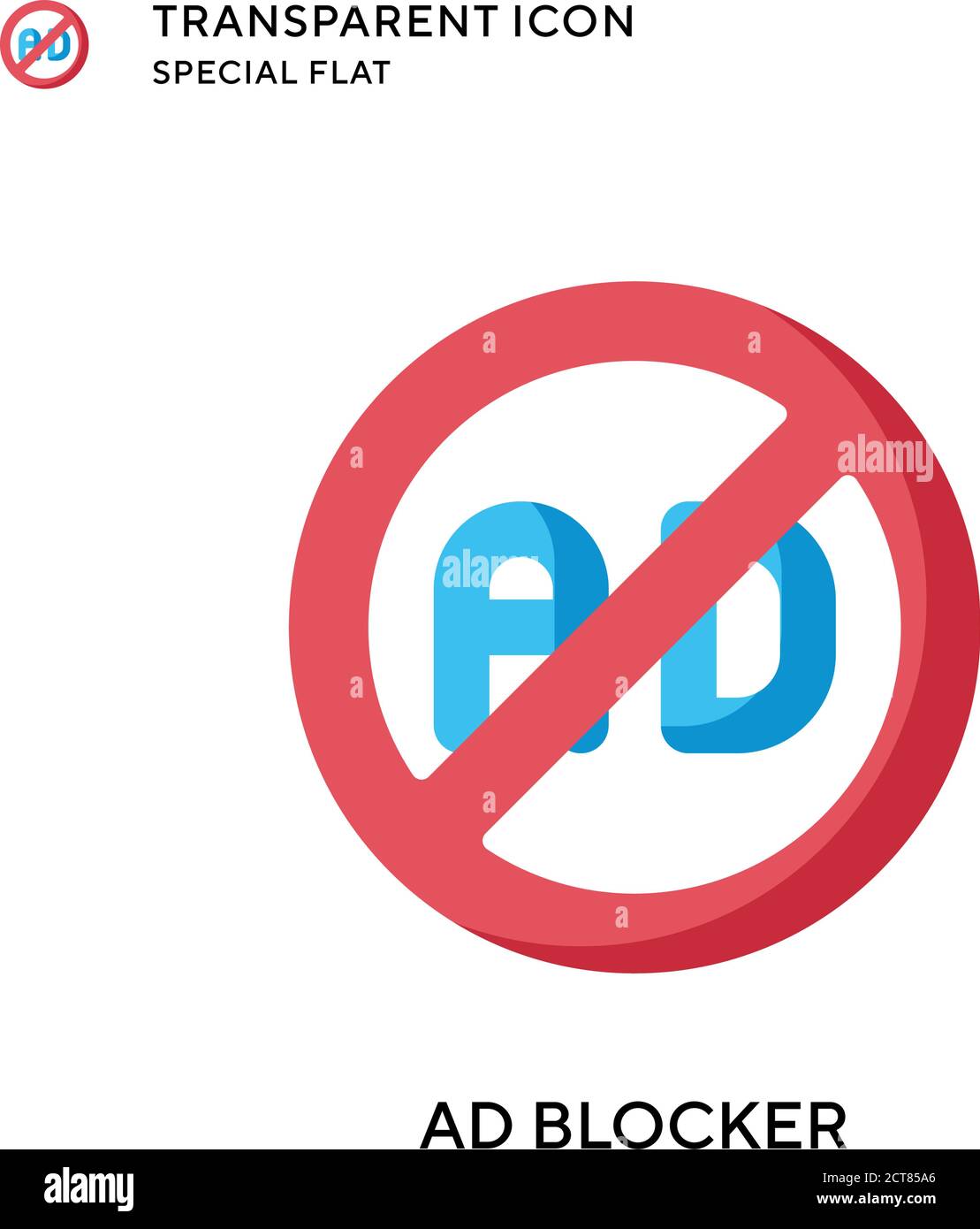 Vektorsymbol für Werbeblocker. Flache Illustration. Vektor EPS 10. Stock Vektor