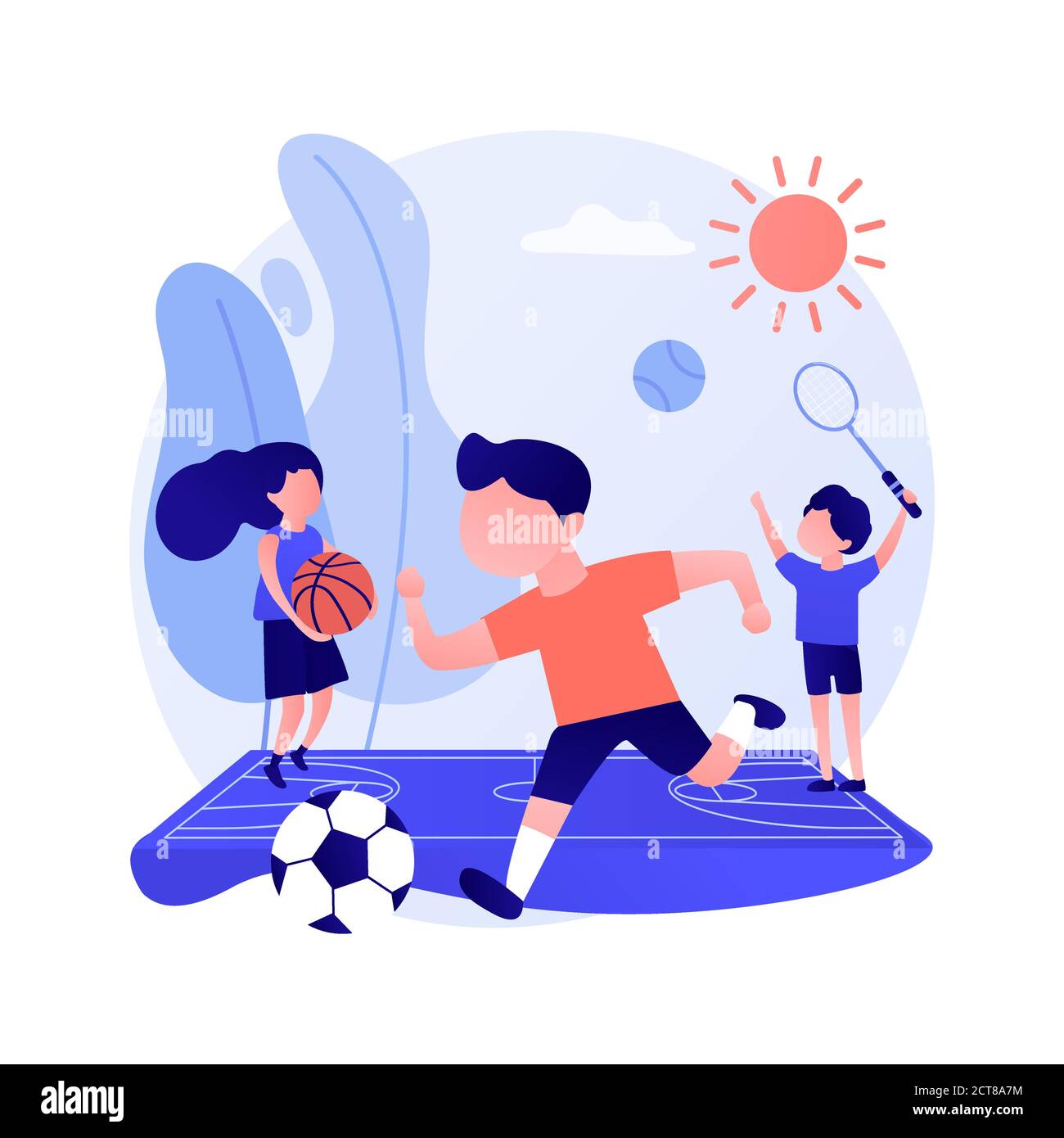 Sport Sommer Camp abstrakte Konzept Vektor Illustration. Stock Vektor