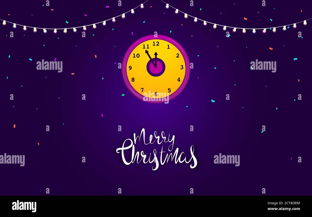Weihnachts- und Neujahrspostervorlage in flacher Ausführung Stock Vektor