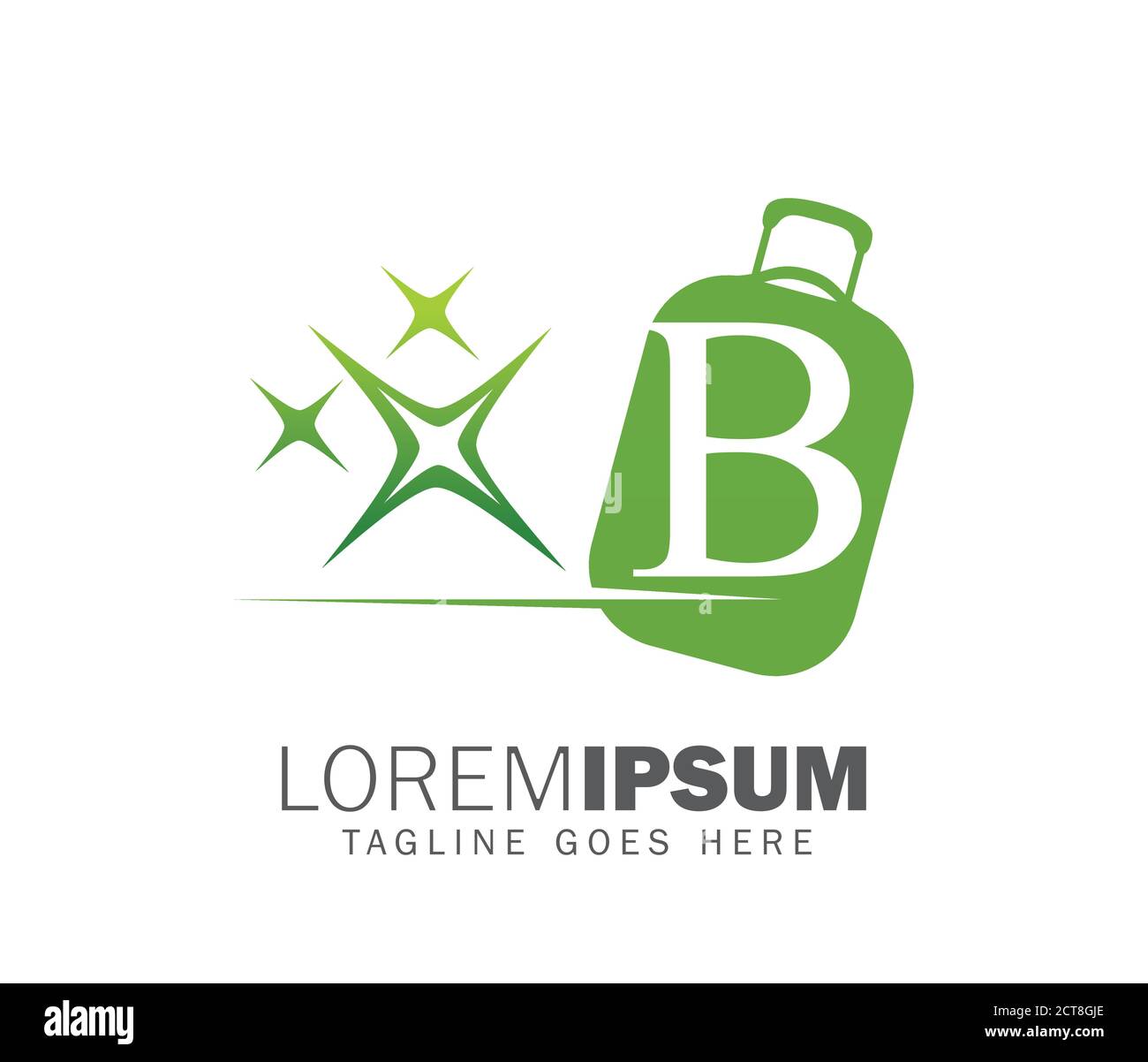Ein Vektorgrafik Logo von Gepäck Monogramm Anfangsbuchstabe B Logo-Zeichen Stock Vektor