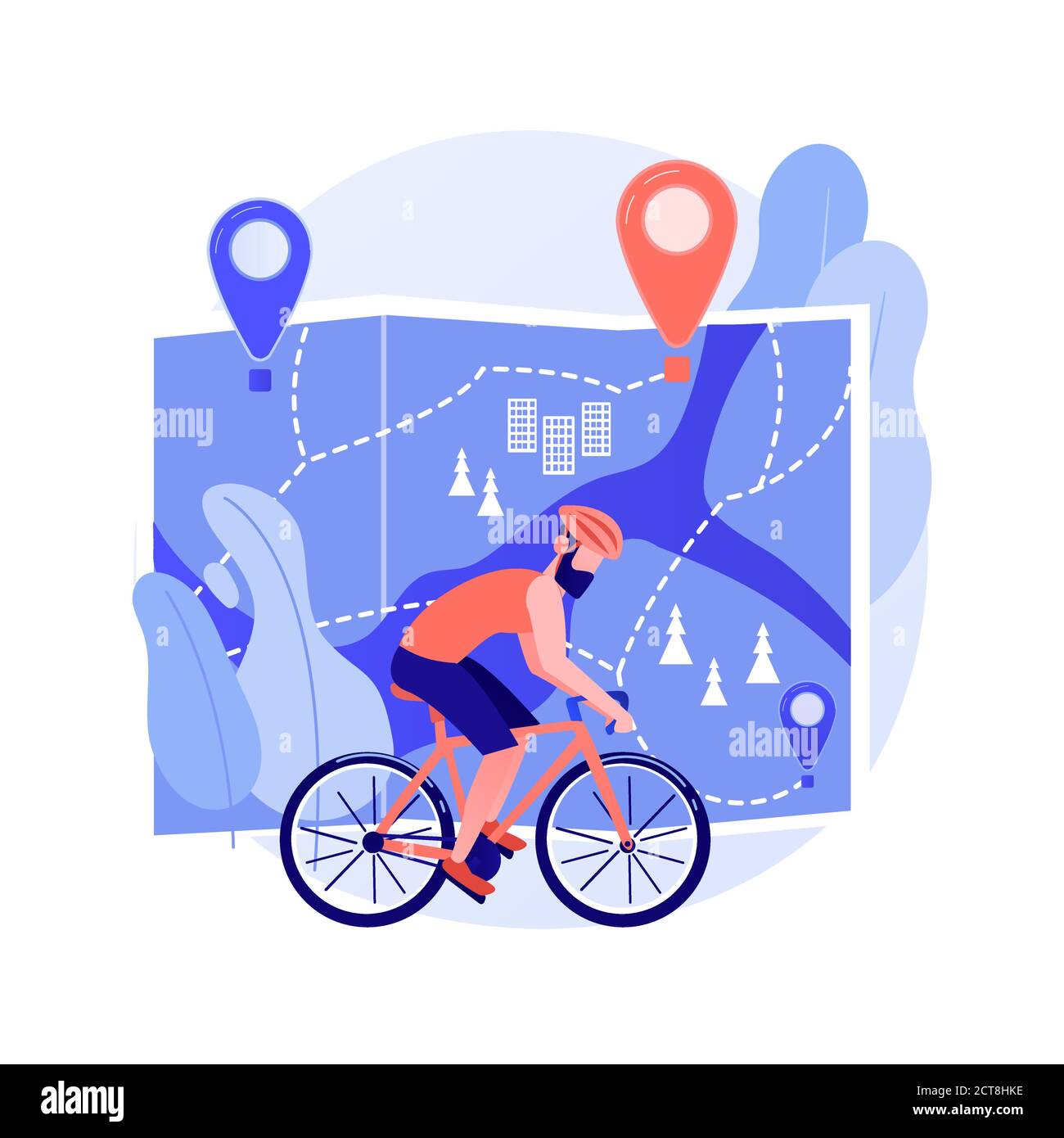 Fahrradwege Netzwerk abstrakte Konzept Vektor Illustration. Stock Vektor