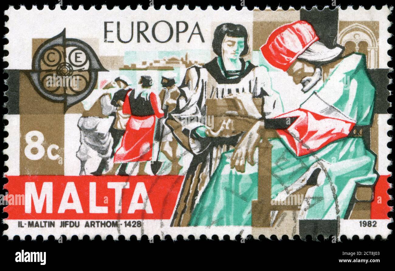 Briefmarke aus Malta in der Europa (C.E.P.T.) 1982 - Historische Ereignisse Serie Stockfoto